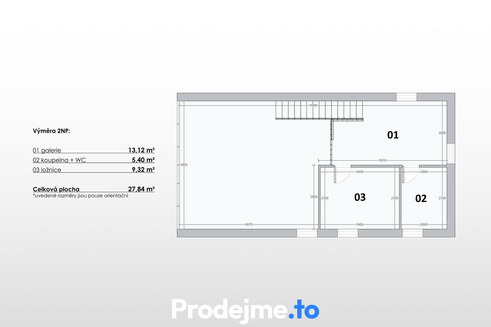 2D půdorys - podkroví